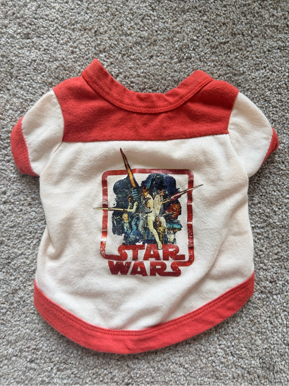 Star Wars Cream & Red Retro Pet Shirt with Character Graphic